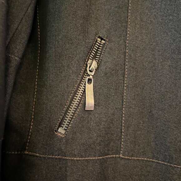 Ladies Charcoal Denim Look Jacket - Picture 3 of 5